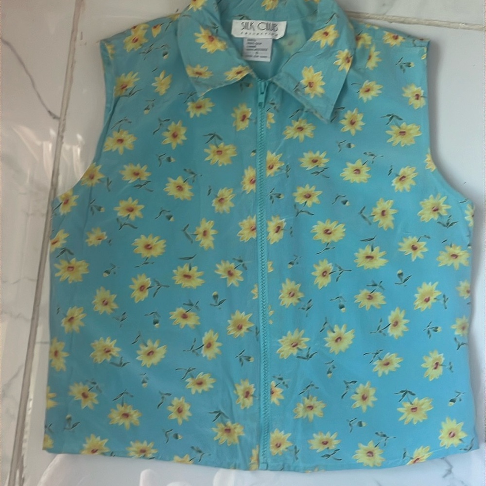 Vintage Silk Floral Vest